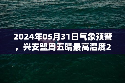 2024年05月31日气象预警，兴安盟周五晴最高温度21℃
