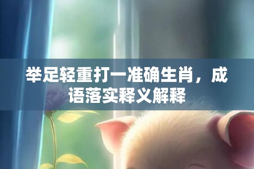 举足轻重打一准确生肖，成语落实释义解释