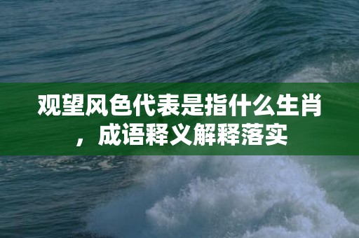 观望风色代表是指什么生肖，成语释义解释落实