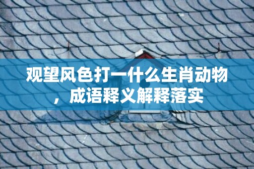观望风色打一什么生肖动物，成语释义解释落实
