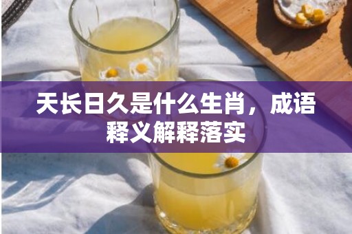 天长日久是什么生肖，成语释义解释落实