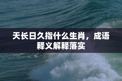 天长日久指什么生肖，成语释义解释落实