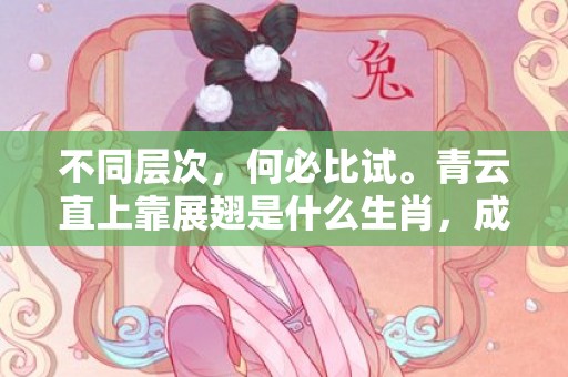不同层次，何必比试。青云直上靠展翅是什么生肖，成语释义解释落实
