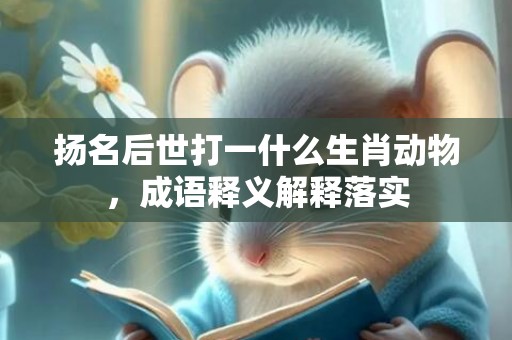 扬名后世打一什么生肖动物，成语释义解释落实