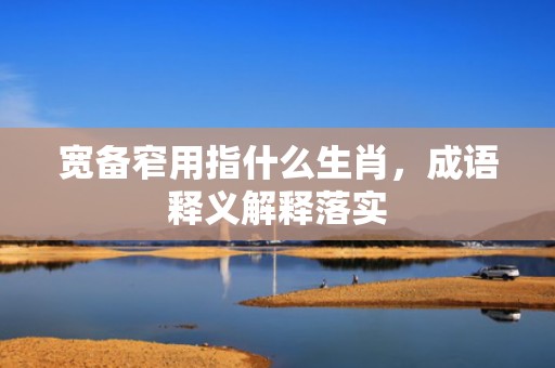 宽备窄用指什么生肖，成语释义解释落实