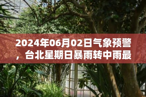 2024年06月02日气象预警，台北星期日暴雨转中雨最高气温25℃