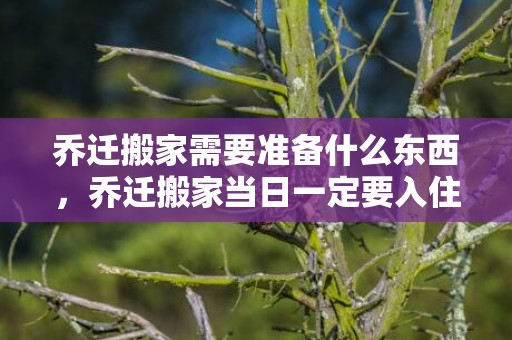 乔迁搬家需要准备什么东西，乔迁搬家当日一定要入住吗为什么
