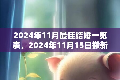 2024年11月最佳结婚一览表，2024年11月15日搬新家好吗