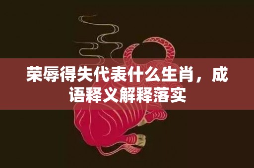 荣辱得失代表什么生肖，成语释义解释落实插图
