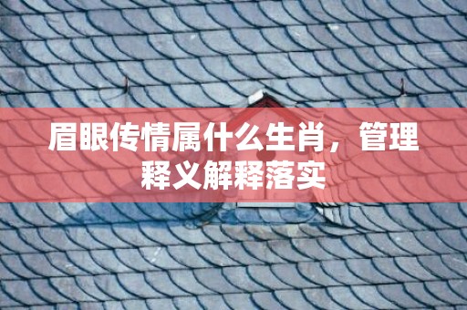 眉眼传情属什么生肖，管理释义解释落实插图