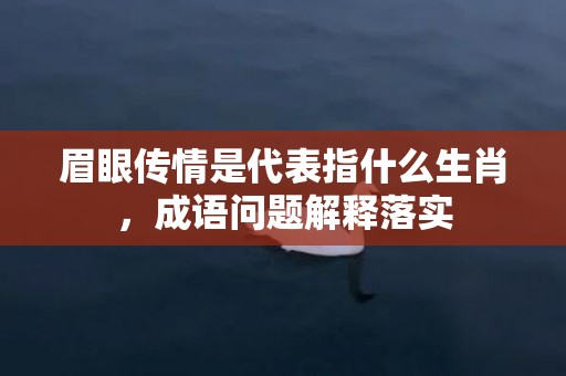 眉眼传情是代表指什么生肖，成语问题解释落实插图