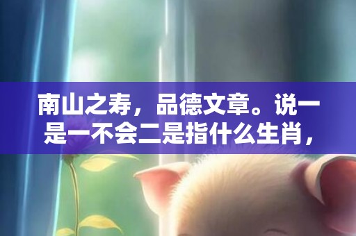 南山之寿，品德文章。说一是一不会二是指什么生肖，成语释义解释落实