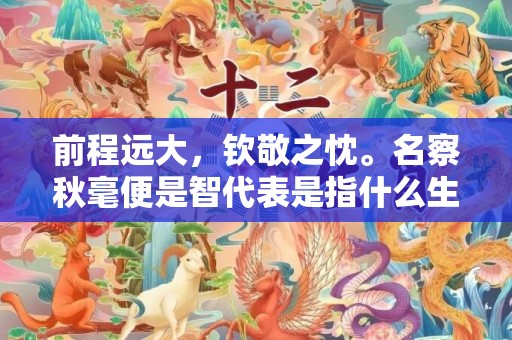 前程远大，钦敬之忱。名察秋毫便是智代表是指什么生肖，成语释义解释落实插图