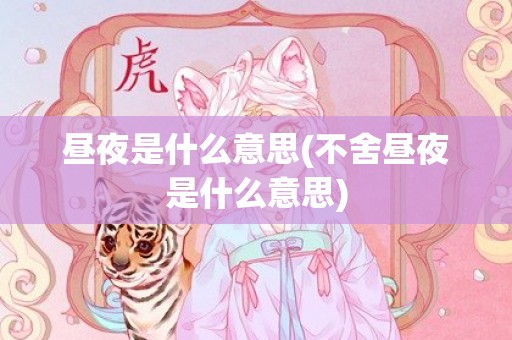 昼夜是什么意思(不舍昼夜是什么意思)