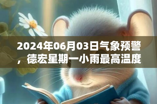 2024年06月03日气象预警，德宏星期一小雨最高温度31度