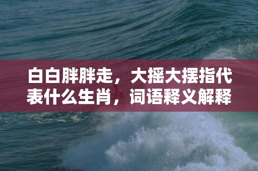 白白胖胖走，大摇大摆指代表什么生肖，词语释义解释落实插图