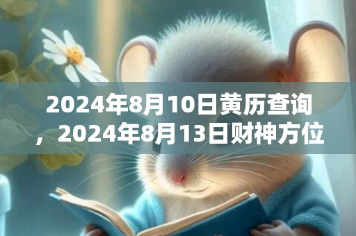 2024年8月10日黄历查询，2024年8月13日财神方位查询