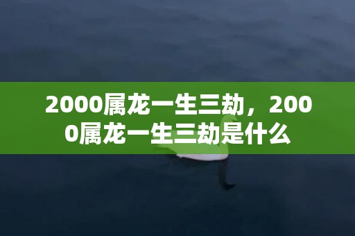 2000属龙一生三劫，2000属龙一生三劫是什么