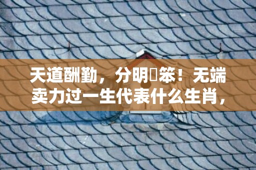 天道酬勤，分明搵笨！无端卖力过一生代表什么生肖，成语释义解释落实插图