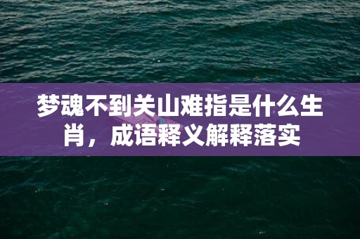 梦魂不到关山难指是什么生肖，成语释义解释落实插图