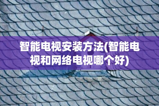 智能电视安装方法(智能电视和网络电视哪个好)