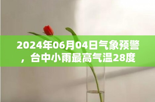 2024年06月04日气象预警，台中小雨最高气温28度