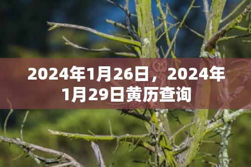 2024年1月26日，2024年1月29日黄历查询