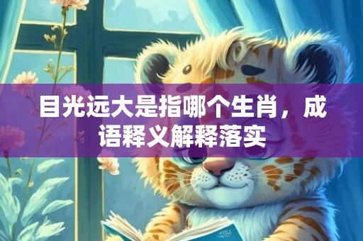 目光远大是指哪个生肖，成语释义解释落实