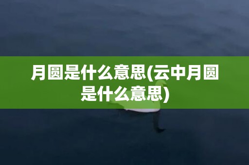 月圆是什么意思(云中月圆是什么意思)