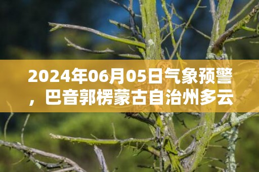 2024年06月05日气象预警，巴音郭楞蒙古自治州多云最高气温34℃