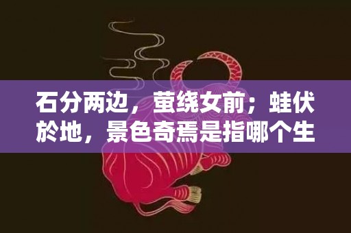 石分两边，萤绕女前；蛙伏於地，景色奇焉是指哪个生肖，词语释义落实解释