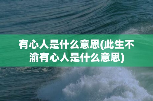 有心人是什么意思(此生不渝有心人是什么意思)