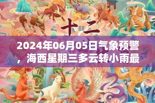 2024年06月05日气象预警，海西星期三多云转小雨最高温度23度