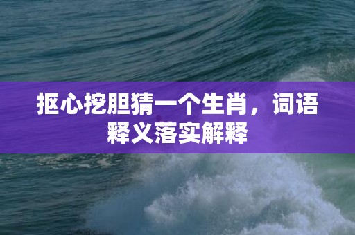 抠心挖胆猜一个生肖，词语释义落实解释插图