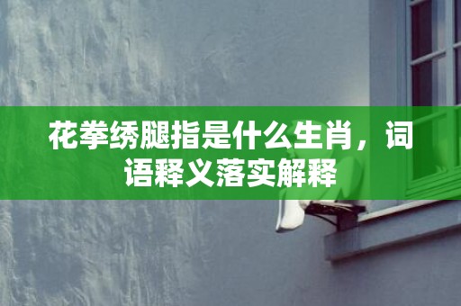 花拳绣腿指是什么生肖，词语释义落实解释插图