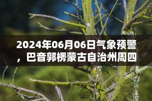 2024年06月06日气象预警，巴音郭楞蒙古自治州周四晴最高气温33度