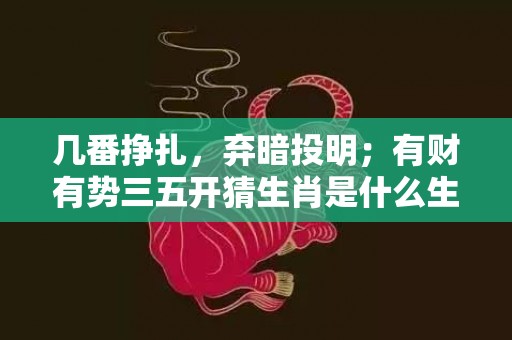 几番挣扎，弃暗投明；有财有势三五开猜生肖是什么生肖，词语释义落实解释