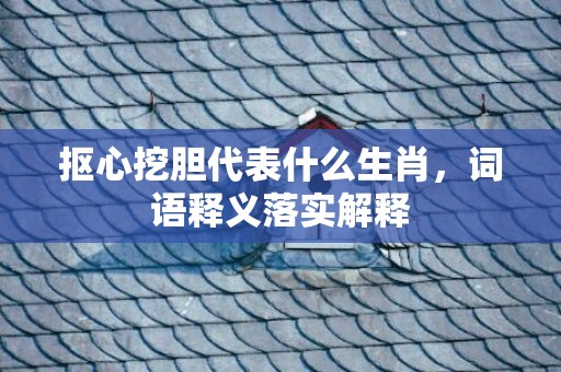 抠心挖胆代表什么生肖，词语释义落实解释插图