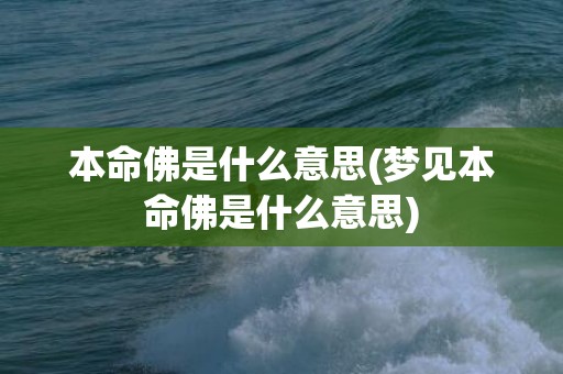 本命佛是什么意思(梦见本命佛是什么意思)