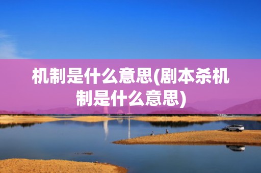 机制是什么意思(剧本杀机制是什么意思)