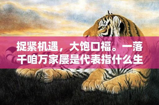 捉紧机遇，大饱口福。一落千咱万家屡是代表指什么生肖，成语释义解释落实插图