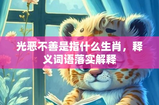光恶不善是指什么生肖，释义词语落实解释插图