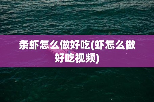 条虾怎么做好吃(虾怎么做好吃视频)