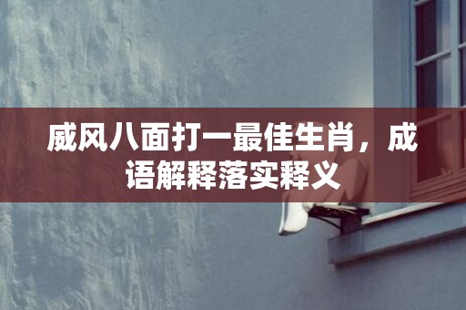 威风八面打一最佳生肖，成语解释落实释义插图