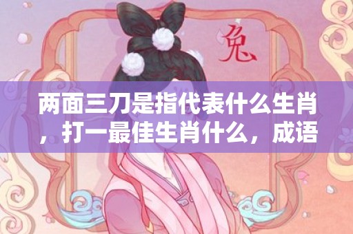 两面三刀是指代表什么生肖，打一最佳生肖什么，成语解释落实释义插图