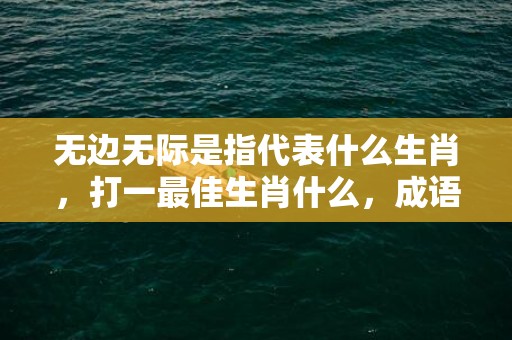 无边无际是指代表什么生肖，打一最佳生肖什么，成语解释落实释义