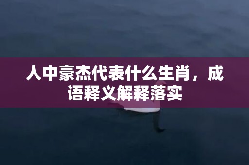 人中豪杰代表什么生肖，成语释义解释落实插图