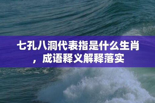 七孔八洞代表指是什么生肖，成语释义解释落实插图