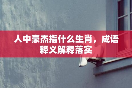 人中豪杰指什么生肖，成语释义解释落实插图