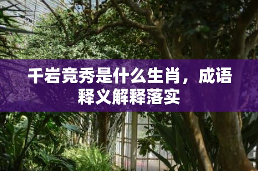 千岩竞秀是什么生肖，成语释义解释落实插图